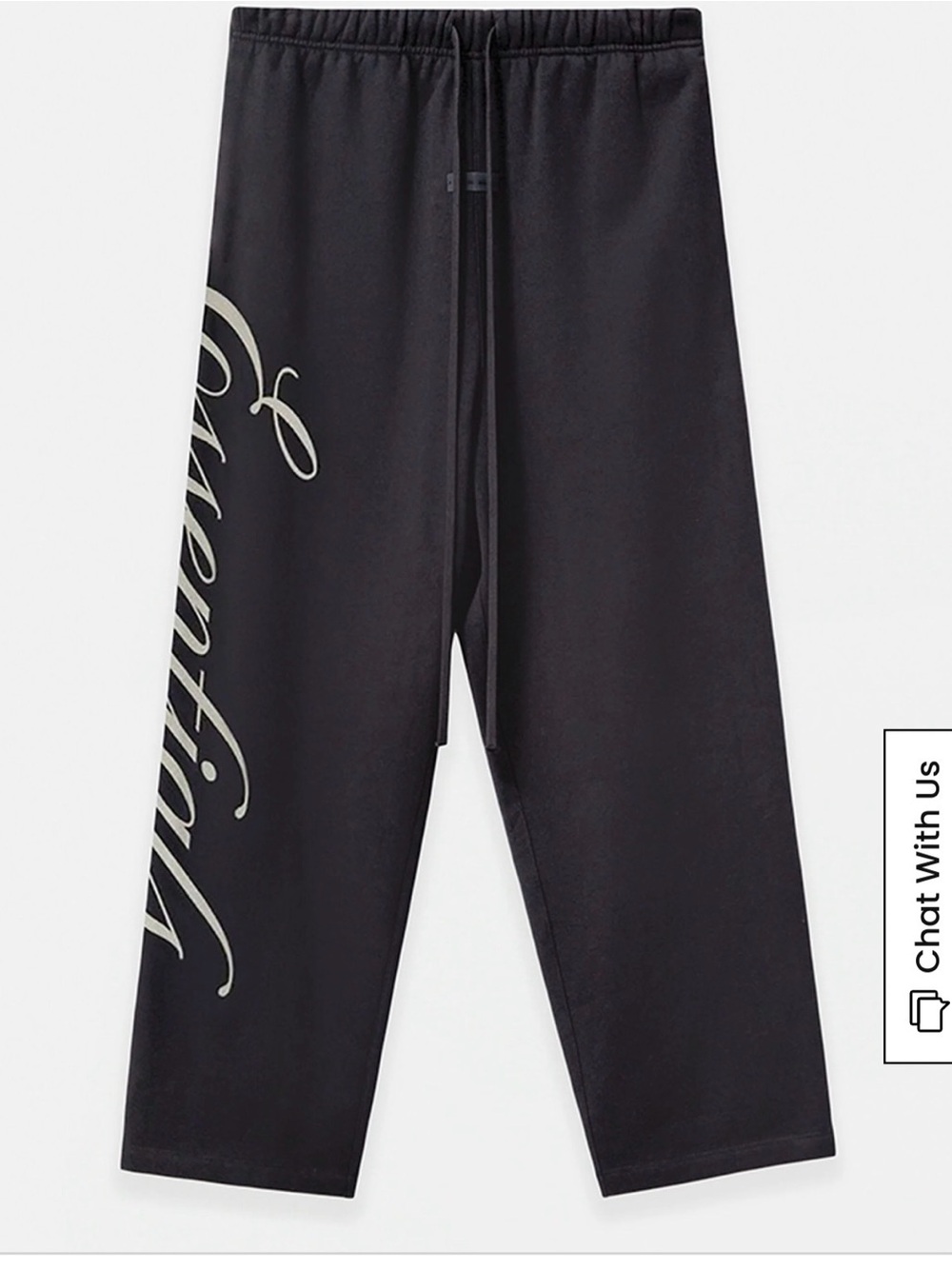 Essentials Black Sweatpants with Side Script